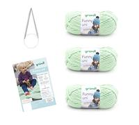 Gründl 3442 SB A04 Funny Complete Cross Stitch Kit Cotton, Polyester, pastell green color, 29 x 19 x 8 cm