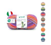 Gründl Hot Socks Madena (75% Virgin Wool (Super Wash) and 25% Polyamide, Made in Italy, 4-Ply Sock Yarn, 100 g / 420 m, Needle Size: 2.5 mm - 3 mm, 1 x 100 g), Tutti-Fruti Fruti Mix