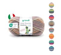 Gründl Hot Socks Madena (Sock Wool Made from 75% Virgin Wool (Superwash) and 25% Polyamide, Made in Italy, 4-ply Sock Yarn, 100 g / 420 m, Needle Size: 2.5 mm - 3 mm, 1 x 100 g), nut-Mix