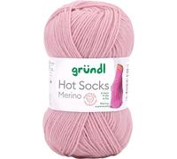 Gründl Hots Socks Merino Plain, 4-Ply Sock Wool, 50 g / 200 m, 75% Virgin Wool (Merino, Superwash), 25% Polyamide, Mulesing-Free, Oeko-Tex Standard, rosé, M