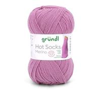 Gründl Hots Socks Merino Plain, 4-Ply Sock Wool, 50 g / 200 m, 75% Virgin Wool (Merino, Superwash), 25% Polyamide, Mulesing-Free, Oeko-Tex Standard, (29 Dusky Pink)