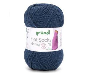 Gründl Hots Socks Merino Plain, 4-Ply Sock Wool, 50 g / 200 m, 75% Virgin Wool (Merino, Superwash), 25% Polyamide, Mulesing-Free, Oeko-Tex Standard, (21 Midnight Blue)