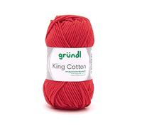 Gründl King Cotton 55% Polyacrylic & 45% Cotton 50g/78m Red Knitting & Crochet Yarn 50g / 78m Needle Size 6-7 1 x 50g