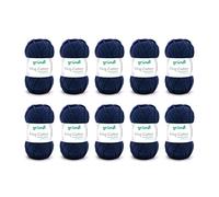 Gründl King Cotton Wool - Thick Wool for Knitting - Knitting Yarn - Crochet Yarn - Soft and Skin Friendly - 55% Polyacrylic, 45% Cotton - 10 Balls 50 g / 78 m - Needle Size 6-7 - Navy
