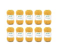 Gründl King Cotton 55% Polyacrylic & 45% Cotton Knitting & Crochet Yarn 50g/78m Needle Size 6-7 10 x 50g Gold