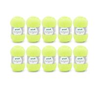 Gründl Lisa Premium Uni-Pack of 10 Balls, Acrylic, neon Yellow 27, 10x 50g