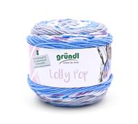 Gründl Lolly Pop Crochet and Knitting Yarn (Wool-Like and Washable Universal Yarn, 100% Polyacrylic, 150 g/240 m, Needle Size: 5-6, 150 g), Sky Blue/Pewter/White Colour