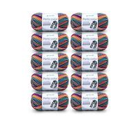 Gründl Perla Colour Wool (Wool-Like Hand Knitting Yarn 100% Polyester, 100 g / 90 m, Needle Size: 8-9, 10 x 100 g), Orange/Red/Petrol/Purple