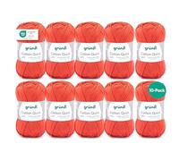 Gründl Value Pack Cotton Quick Yarn, Cotton, Orange, 29 x 12 x 7 cm | Thin Crochet and Knitting Yarn - Shiny, Skin-Friendly Yarn - 100% Cotton - 125 m