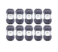 Gründl Wolle Lisa Premium Jeans, Yarn for Knitting with Colour Gradient, Knitting Yarn, Crochet Yarn, Soft and Skin-Friendly, 100% Polyacrylic, 10 Balls 50 g / 133 m, Needle Size 3.5-4.5, Slate Grey