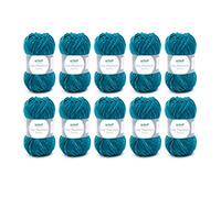 Gründl Wolle Lisa Premium Jeans, Yarn for Knitting with Colour Gradient, Knitting Yarn, Crochet Yarn, Soft and Skin-Friendly, 100% Polyacrylic, 10 Balls 50 g / 133 m, Needle Size 3.5-4.5, Green Blue