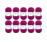 Gründl Wolle Lisa Premium Jeans, Yarn for Knitting with Colour Gradient, Knitting Yarn, Crochet Yarn, Soft and Skin-Friendly, 100% Polyacrylic, 10 Balls 50 g / 133 m, Needle Size 3.5-4.5, Fuchsia