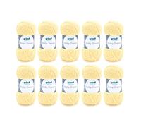 Gründl Wool Baby Dream (Cuddly Knitting & Crochet Yarn Made of 100% Polyester, 50 g/136 m, Needle Size: 5-6, 10 x 50 g), Light Yellow
