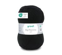 Gründl Wool Big Mamma Plain - XXL Wool for Knitting - Knitting Yarn - Soft and Skin Friendly - 100% Polyacrylic - 1 Ball 400 g / 1040 m - Needle Size 3.5-4.5 - Black