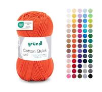 Gründl Wool Cotton Quick Plain Crochet Yarn 1 Ball 50 g Signal Red