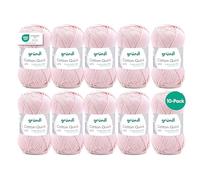 Gründl Cotton Quick Plain Knitting Yarn Crochet Yarn - 10 Balls of 50g (100% Cotton Colourful Yarn Oeko-TEX Certified, 50g/125m, 3-4, 10 x 50g) - Nude, 29 x 12 x 7 cm