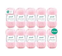 Gründl 10 x 50g Balls of 100% Cotton Quick Plain Knitting Yarn - 10 Balls of 50g Balls (100% Cotton Oeko-Tex Certified, 50g/125m, 3-4, 10g x 50g)