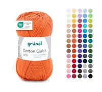 Gründl Wool Cotton Quick Plain - Wool for Crocheting Made of 100% Cotton - Wool for Knitting - Shiny Cotton Yarn 1 Ball 50 g / 125 m - Needle Size 3-4 - Bronze