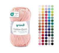 Gründl Wool Cotton Quick Plain Yarn for Knitting & Crocheting 100% Cotton, 1 Ball 50 g/125 m, Crochet Yarn/Knitting Yarn, Apricot