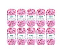 Gründl Knitting Yarn, Cotton, Pink-Fuchsia Multicoloured, 10 x 50g