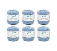 Gründl Crochet Yarn, Cotton, Denim Blue, 6 x 100 g
