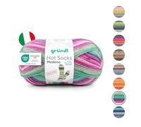 Gründl Wool Hot Socks Madena 4-Ply - Sock Wool for 1 Pair of Socks - Sock Yarn - Soft and Skin-Friendly - 75% Virgin Wool, 25% Polyamide - 1 Ball 100 g / 420 m - Needle Size 2.5-3 - Berry