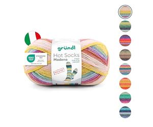 Gründl Wool Hot Socks Madena 4-Ply - Sock Wool for 1 Pair of Socks - Sock Yarn - Soft and Skin-Friendly - 75% Virgin Wool, 25% Polyamide - 1 Ball 100 g / 420 m - Needle Size 2.5-3 - Caribean