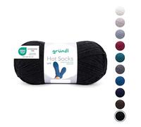 Gründl Wool Hot Socks Plain 100 Sock Yarn 4-Ply 1 Ball 100 g 420 m 75% Virgin Wool Superwash 25% Polyamide, Black