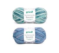 Gründl Wool Sock Wool Duo Knitting Yarn for 2 Pairs of Socks Durable and Skin-Friendly 75% Virgin Wool 25% Polyamide 2 Balls 100 g / 420 m Needle Size 2.5-3 Blue