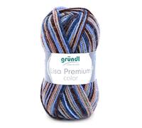 Gründl Yarn, Acrylic, Brown-Beige-Blue-Color, 3,5-4,5 mm