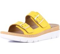 GRÜNLAND Women Moll Comfort Slipper with Double Adjustable Buckle, Removable Drysoft Leather Insole, Molded Sole and 4cm Wedge Heel, Einheitsgröße Weit