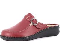 GRÜNLAND Women's DAMI Closed-Toe Comfort Slipper, Removable Cork and Leather Insole, Conforma Sole and Hand-Made Stitching, Rubino, 5 UK