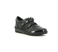 GRÜNLAND Women's NILE Comfort Shoe with Double Strap for Everyday use, Conformed Sole, Re-Soft Removable Cork and Leather Insole and 3.5 cm high Wedge, Black, 5 UK