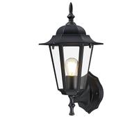 GRUENLICH Outdoor Wall Lantern, A E26 Medium Base as Porch Lighting Fixture, Metal Housing Plus Glass, ETL Grade, Not Included Bulb, Black Finish