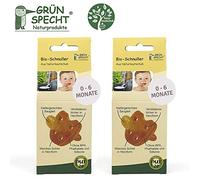 Gruenspecht Bio Dummies Natural Rubber 0-6 Months Set of 2 Soft Heart Shape Orthodontic Shape