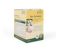 GRÜNSPECHT Organic Fat Wool - 50 g Virgin Wool with Lanolin for Natural Care of Baby Skin and Nipples, from Controlled Organic Animal Husbandry, Dispenser Box (638-K1)