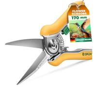 GRÜNTEK Colibri Flower Snips - 170 mm Bypass Pruner with Stainless Steel Blade | Soft-Touch Handle | Garden Trimmer Scissors for Plants & Flowers