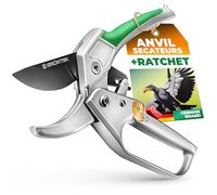 GRÜNTEK Condor Ratchet Secateurs 200 mm - SK5 Blade, 20 mm Cut - Garden Secateurs Heavy Duty | Automatic Ratchet Pruning Shears with Oil Sponge & Sharpener