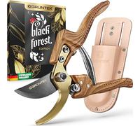GRÜNTEK Professional Garden Scissors Premium Bypass 210mm Pruning Shears with Genuine Leather Case Birthday Gift Idea