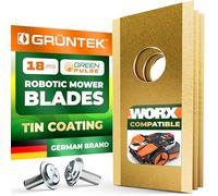 GRÜNTEK TiN-Coated Robotic Lawnmower Blades 18 pcs - Stainless Steel Replacement Blades with Screws | Precision Cut & Long Life | Compatible with Worx