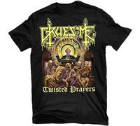 Gruesome Twisted Prayers T-Shirt Graphic Unisex Tee Shirt Black XL