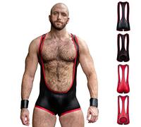 Gruff Pup Impulse Singlet, Black/Red - Full Coverage, Medium