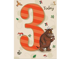 Gruffalo 3rd Birthday Card, Childrens Birthday Card For 3rd Birthday Celebration, Gruffalo Card For Kids, Officially Licensed Birthday Card