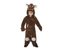 Smiffys Gruffalo Deluxe Costume for Kids, All-in-One with Hood in Brown, Officially Licensed, Comes with Detachable Tail and Soft Fabric, Ideal for World Book Day and Playful Fancy Dress