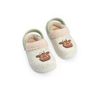 Gruffalo & Friends Kids Green Slippers with Character Face | Soft Fluffy Lining Clogs for Indoor Play & Relaxation | Unisex Footwear for Home Comfort Merch - 5 UK Child