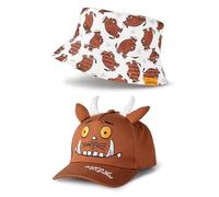 Gruffalo The Friends Boys Brown 2 Pack Bucket Hat & Cap Set | Reversible Character Design with 3D Ears & Horns | Cute Cartoon Hats for Outdoor Play