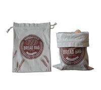 Grugoods Bread Bags for Homemade Bread with Plastic Lined to Keep Fresh Drawstring Storage Bag Reusable Eco Large Loaf Bags 17'' X 13'' (1 Pack)