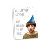 Grumio 'Oh, is it your birthday?' Plebs Birthday Card - Ryan Sampson Funny TV Slogan Words Card - Comedy Birthday Gifts Greetings Cards
