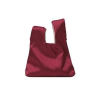 GRUMOTA Small Satin Wrist Clutch Purse Bag Mini Knot Evening Handbag for Women, Wine Red, 9.4x7.4x1.5 inches