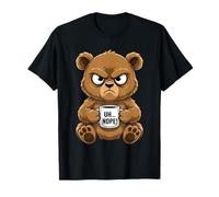 Grumpy Animal Uh Nope Bear Coffee Graphic Tee Funny Bear T-Shirt